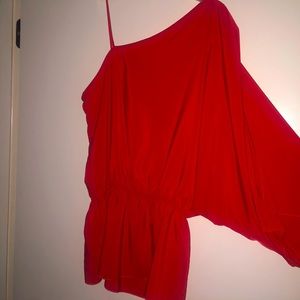 Street Rain Half-Shoulder Flare Sleeve Blouse